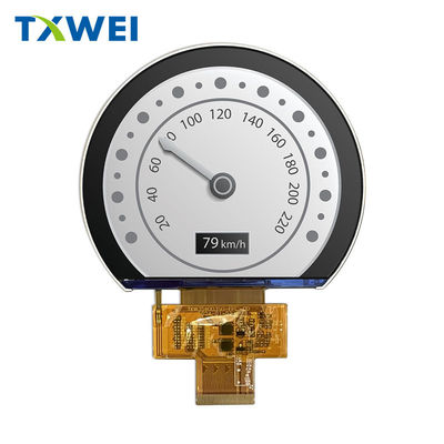 Özel 3.54-inç 640 * 800 yuvarlak yüksek parlaklıklı iki tekerlekli araç aygıt paneli TFT LCD ekranı