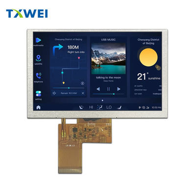 RGB arayüzü ile 5 inçlik TFT LCD ekranı IPS tam görüntü 800 * 480 yüksek çözünürlüklü TFT kapasitif dokunuş