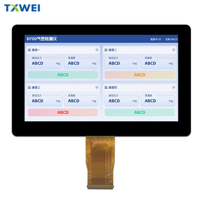 Endüstriyel monitörler için 7 inç IPS TFT LCD Ekranı 1024X600 1000nits 50 Pin LVDS Ekranı