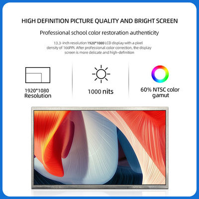 13.3 inç EDP TFT LCD Ekran 1920*1080 Piksel 30 Pin Dışarıda yüksek parlaklık ekranı1000cd/M2